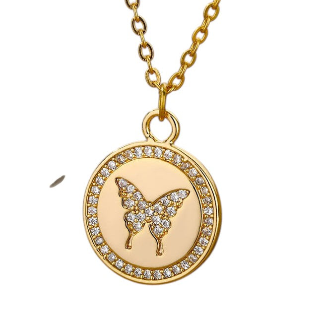 Allie Pendant Necklace | Gold Zirconia Butterfly