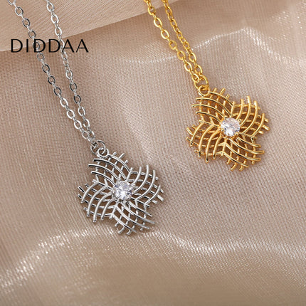 Jessen Pendant Necklace | Gold Zirconia Small Stone Chain - Silver - Necklaces