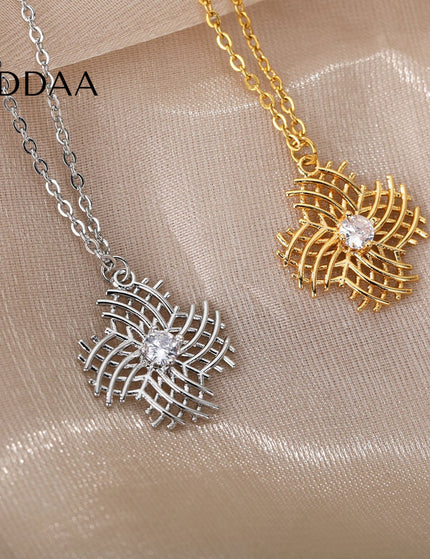 Jessen Pendant Necklace | Gold Zirconia Small Stone Chain - Silver - Necklaces