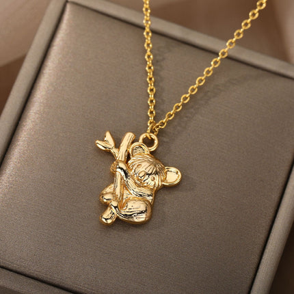 Koala Pendant Necklace | Gold Silver Animal Chain - Gold - Necklaces