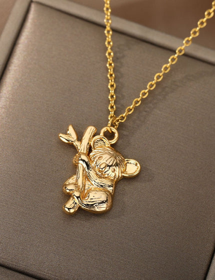 Koala Pendant Necklace | Gold Silver Animal Chain - Gold - Necklaces