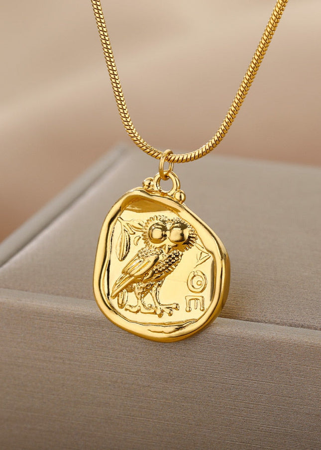 Mauvais Pendant Necklace | Gold Bird Chain - Gold - Necklaces