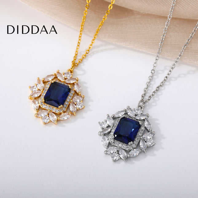 Rhinestone Pendant Necklace | Gold Pink Stone Zirconia Luxury Chain - Black / Gold - Necklaces