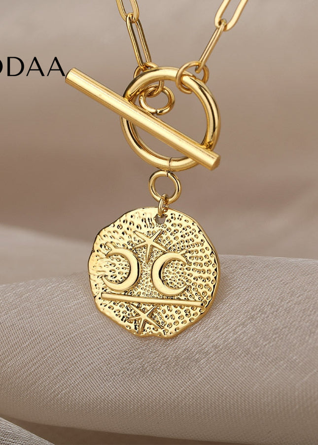 Parle Necklace | Gold Moon & Stars Chain - Necklaces