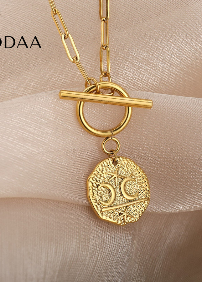 Parle Necklace | Gold Moon & Stars Chain - Necklaces
