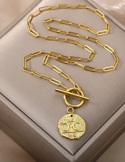 Parle Necklace | Gold Moon & Stars Chain - Gold - Necklaces