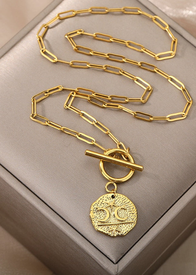 Parle Necklace | Gold Moon & Stars Chain - Gold - Necklaces