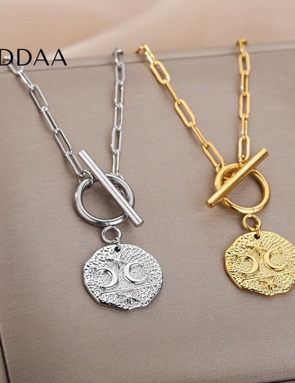 Parle Necklace | Gold Moon & Stars Chain - Silver - Necklaces