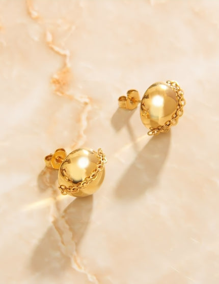 Bonne Earrings | Gold Simple Studs Ball Earrings - Gold - Earrings