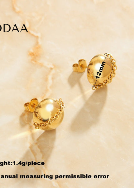 Bonne Earrings | Gold Simple Studs Ball Earrings - Gold - Earrings
