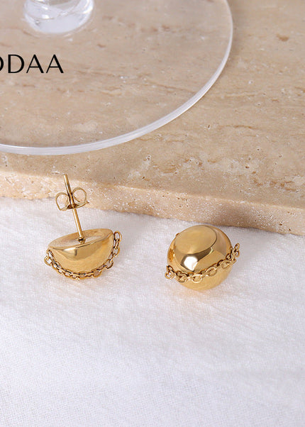 Bonne Earrings | Gold Simple Studs Ball Earrings - Gold - Earrings