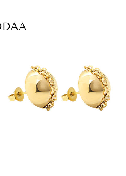 Bonne Earrings | Gold Simple Studs Ball Earrings - Gold - Earrings