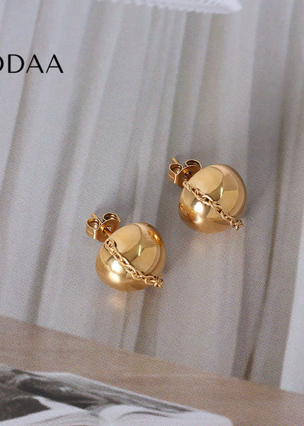 Bonne Earrings | Gold Simple Studs Ball Earrings - Gold - Earrings