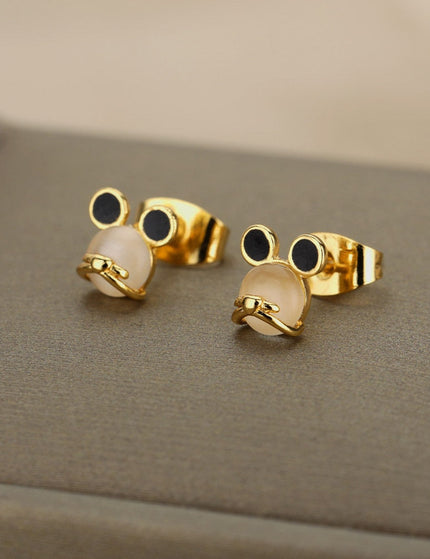Passe Earrings | Gold White Opal Stud Earrings - Gold - Earrings