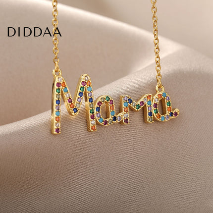 Viennent Pendant Necklace | Gold Mama Colorful Chain - Gold - Necklaces