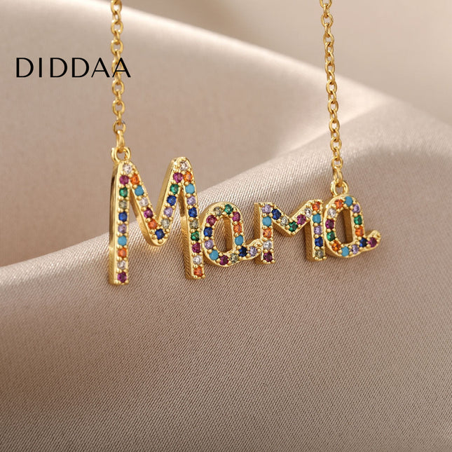 Viennent Pendant Necklace | Gold Mama Colorful Chain - Gold - Necklaces