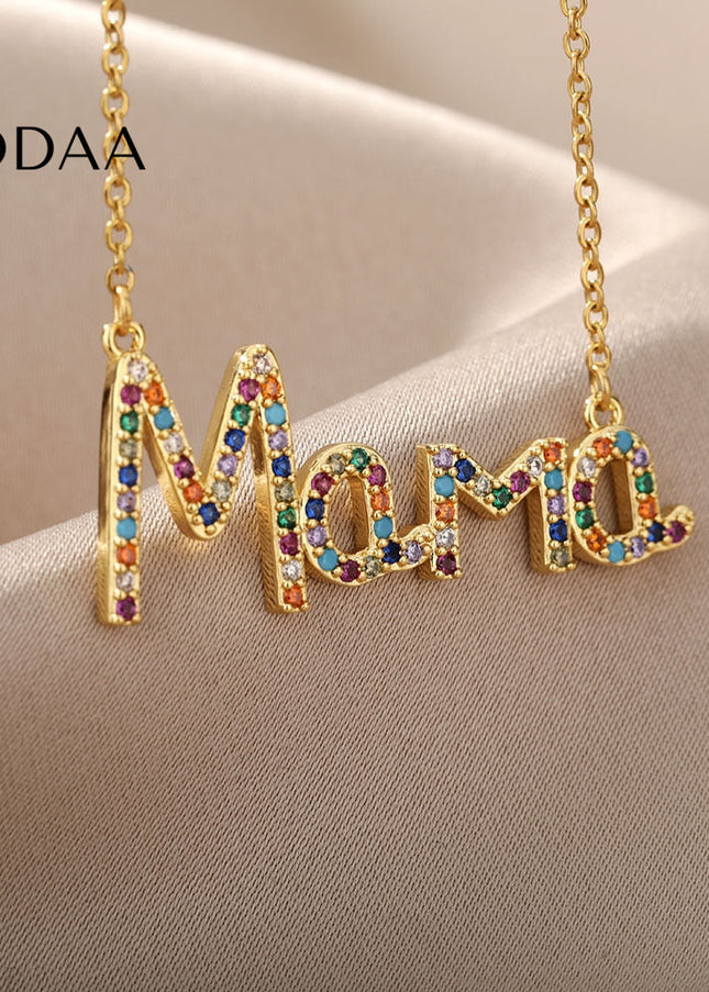 Viennent Pendant Necklace | Gold Mama Colorful Chain - Gold - Necklaces