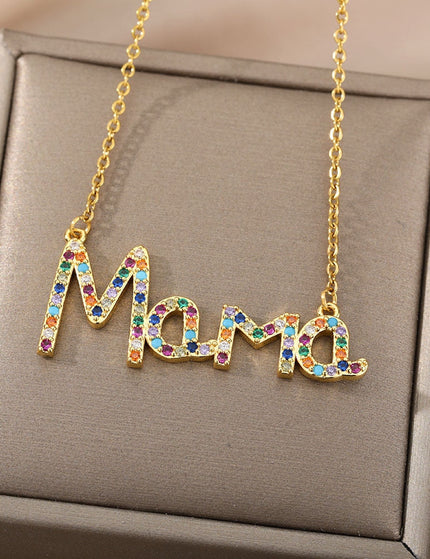 Viennent Pendant Necklace | Gold Mama Colorful Chain - Gold - Necklaces