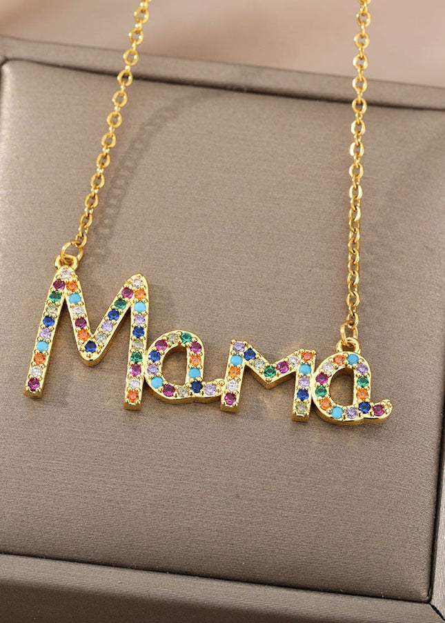 Viennent Pendant Necklace | Gold Mama Colorful Chain - Gold - Necklaces