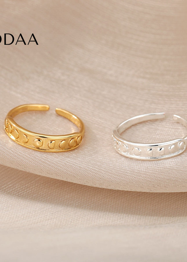 Madaline Ring | Gold Beaded Fine Ring - Adjustable / Silver - Rings