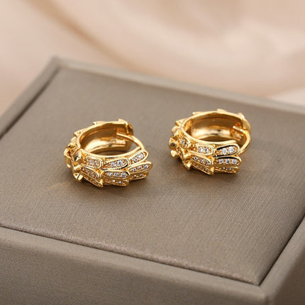 Libido Earrings | Gold Silver Zirconia Statement Hoop Earrings - Earrings