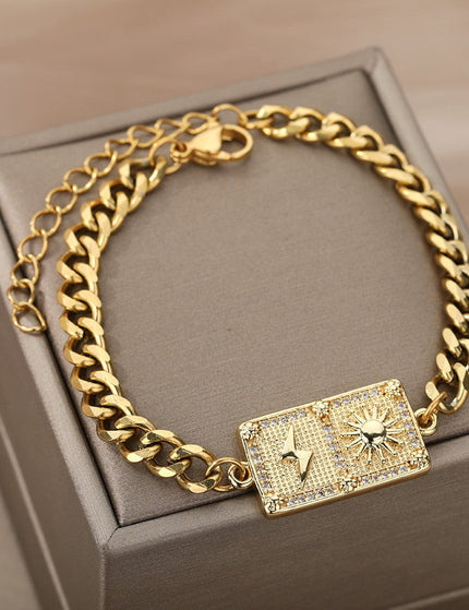 Taille Bracelet | Gold Sun & Bolt Bracelet - Gold - Bracelets