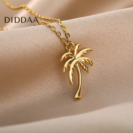 Havana Pendant Necklace | Gold Palm Tree Chain - Gold - Necklaces