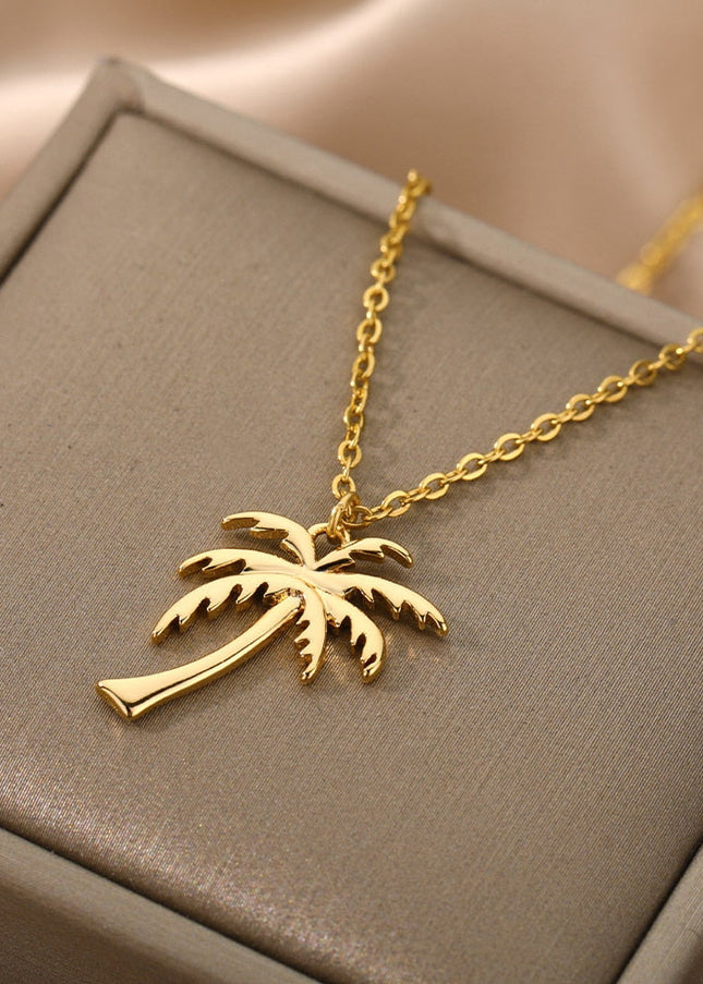 Havana Pendant Necklace | Gold Palm Tree Chain - Necklaces