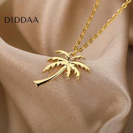 Havana Pendant Necklace | Gold Palm Tree Chain - Necklaces