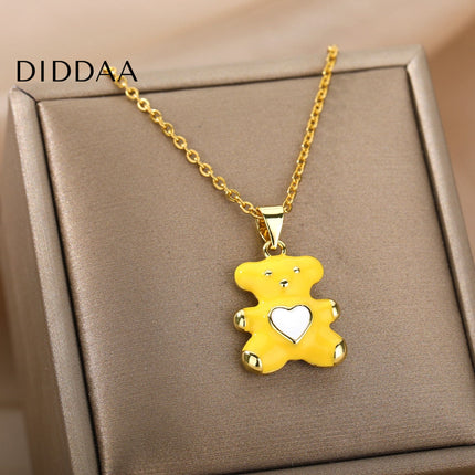 Cozy Pendant Necklace | Gold Bear Animal Chain - Gold - Necklaces