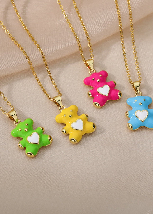 Cozy Pendant Necklace | Gold Bear Animal Chain - Necklaces