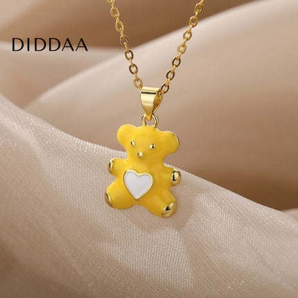 Cozy Pendant Necklace | Gold Bear Animal Chain - Necklaces