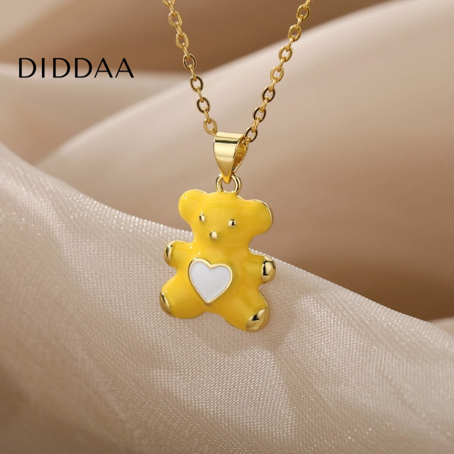 Cozy Pendant Necklace | Gold Bear Animal Chain - Necklaces