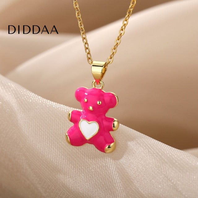 Cozy Pendant Necklace | Gold Bear Animal Chain - Necklaces