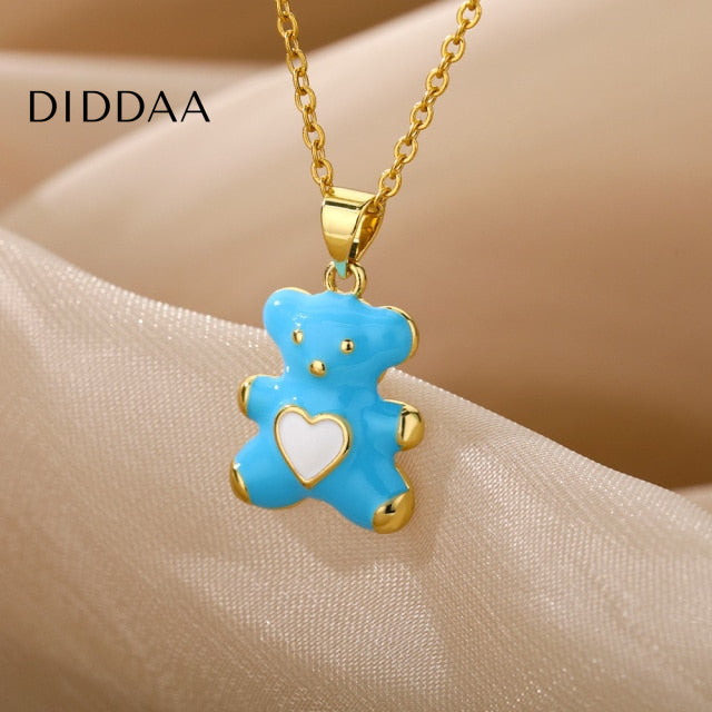 Cozy Pendant Necklace | Gold Bear Animal Chain - Necklaces