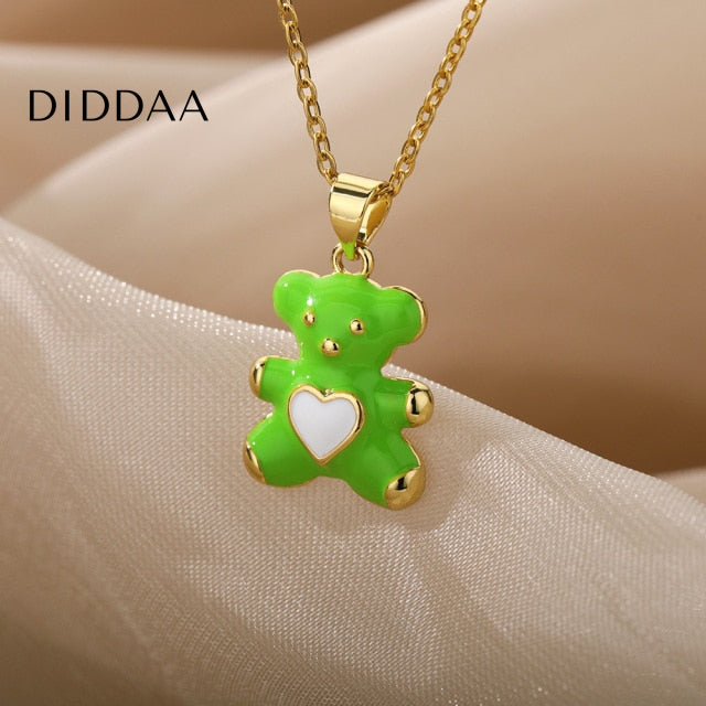 Cozy Pendant Necklace | Gold Bear Animal Chain - Necklaces