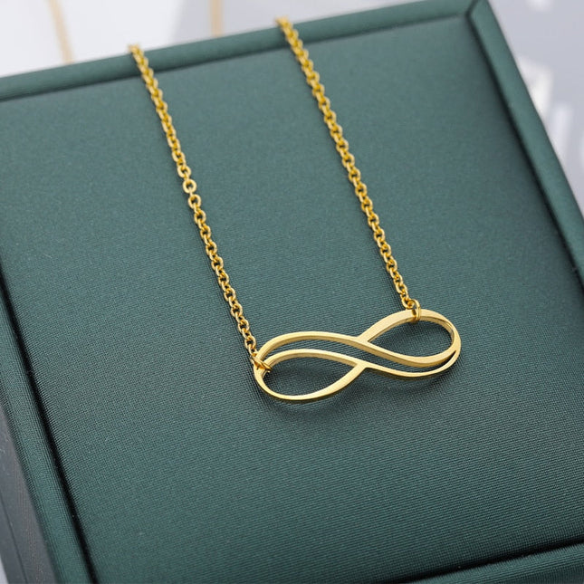 Infinity Pendant Necklace | Gold Silver Chain - Gold - Necklaces