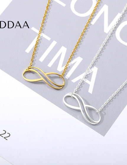 Infinity Pendant Necklace | Gold Silver Chain - Silver - Necklaces