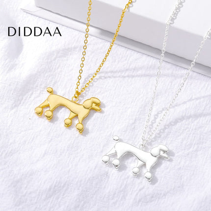 Poodle Pendant Necklace | Gold Dog Animal Chain - Silver - Necklaces