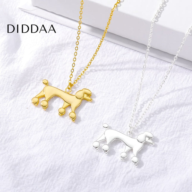 Poodle Pendant Necklace | Gold Dog Animal Chain - Silver - Necklaces