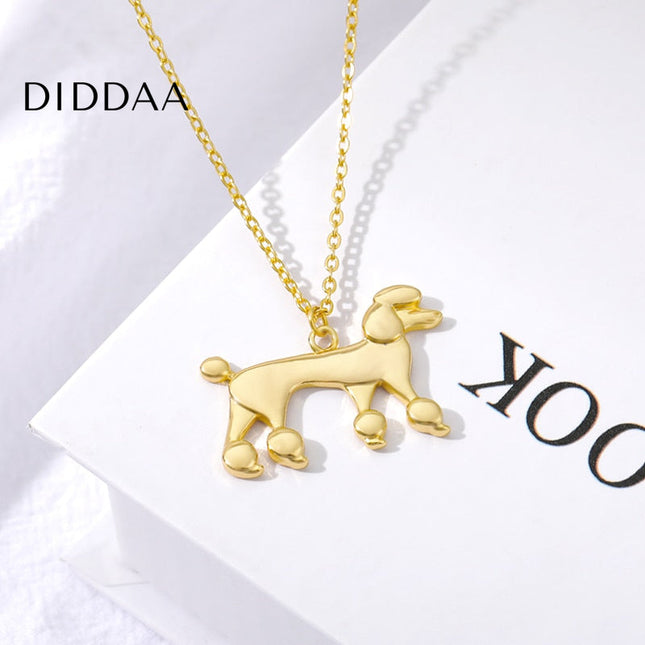 Poodle Pendant Necklace | Gold Dog Animal Chain - Necklaces