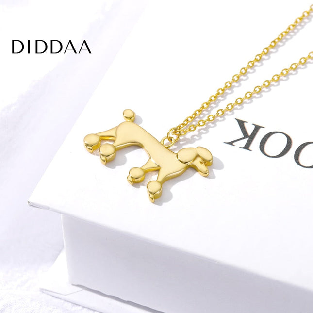 Poodle Pendant Necklace | Gold Dog Animal Chain - Necklaces