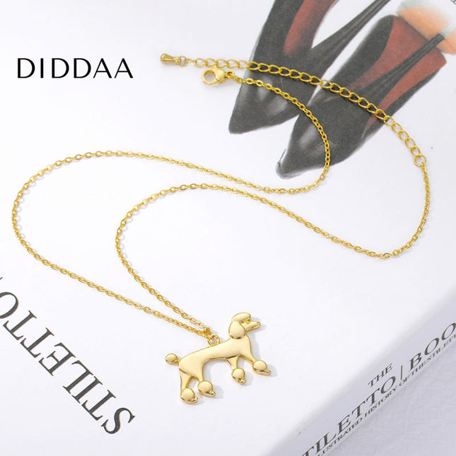 Poodle Pendant Necklace | Gold Dog Animal Chain - Necklaces