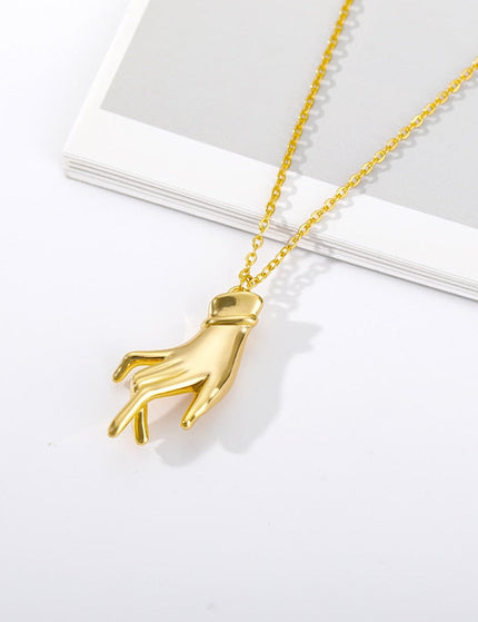 Palm Pendant Necklace | Gold Hand Chain - Gold - Necklaces