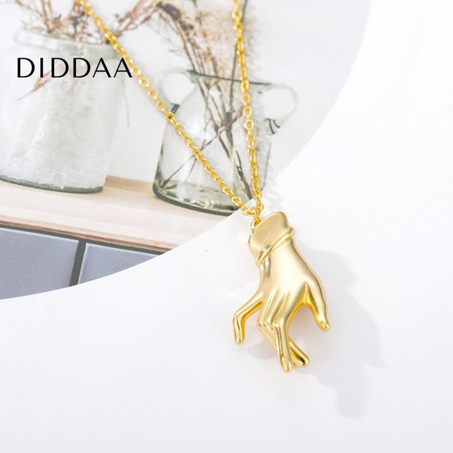 Palm Pendant Necklace | Gold Hand Chain - Gold - Necklaces