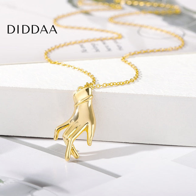 Palm Pendant Necklace | Gold Hand Chain - Gold - Necklaces