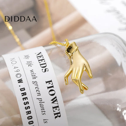 Palm Pendant Necklace | Gold Hand Chain - Gold - Necklaces
