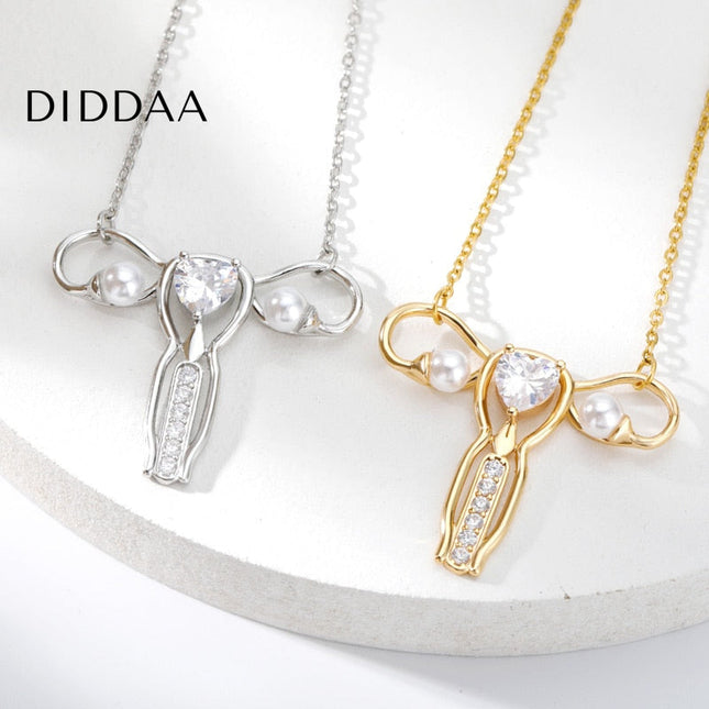 Winston Pendant Necklace | Gold Zirconia Pearl Chain - Silver - Necklaces