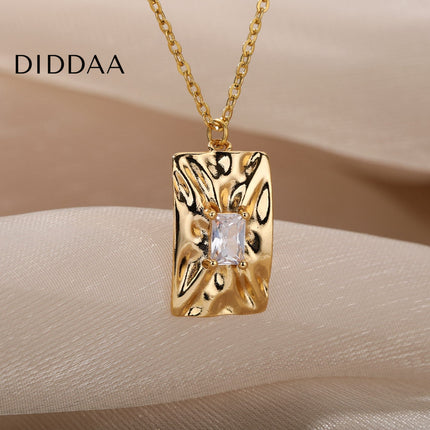 Vienna Pendant Necklace | Gold Shimmering Zirconia Chain - Necklaces