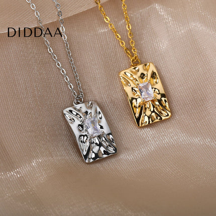 Vienna Pendant Necklace | Gold Shimmering Zirconia Chain - Silver - Necklaces